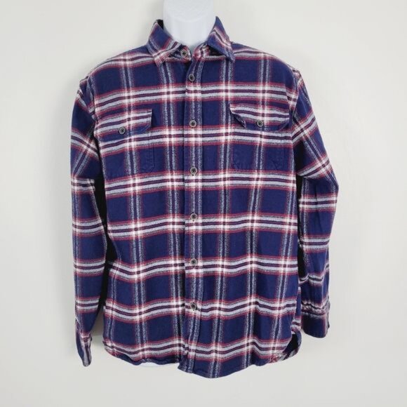 Jachs Blue Red White Heavyweight Flannel Shacket Size Large - Picture 1 of 11